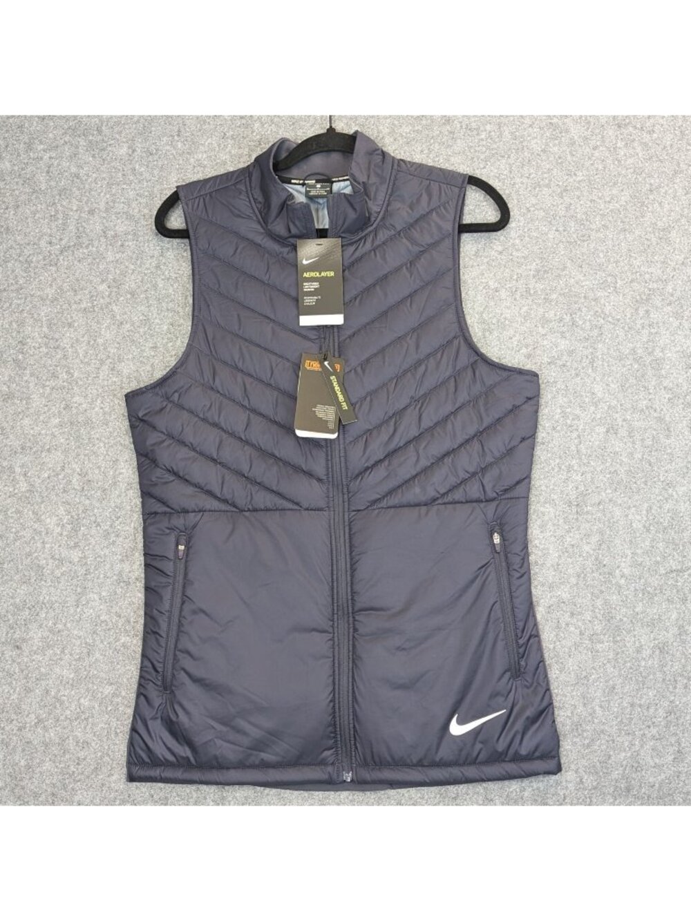 Nike Aerolayer Running Vest Mens Small Navy Thermal Water Repellent AH0546-081